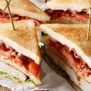 CHICKEN CLUB SANDWICH - Toasted Bloomer Bread